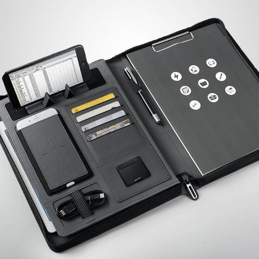 Elegant Leather Wireless Charging Folder